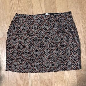 H&M Geometric Pattern Mini Skirt in Black, Brown, Cream